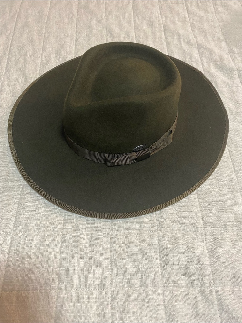 NWT Sloan Olive Green Wide-Brim Felt Fedora Hat